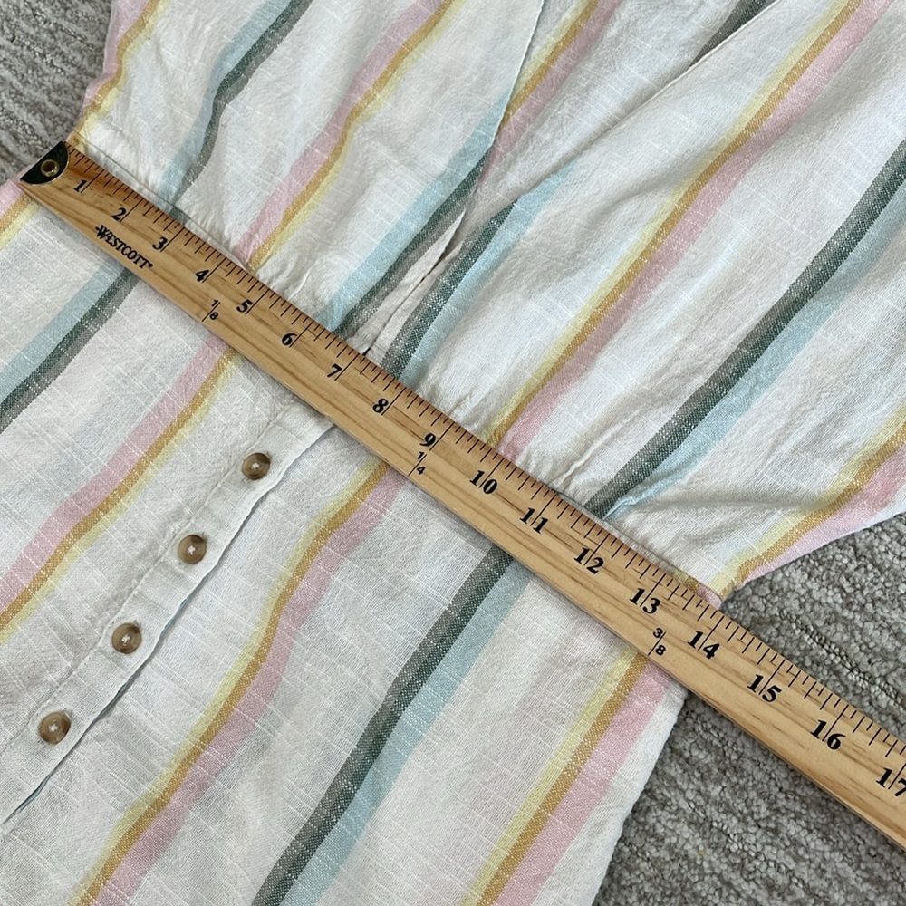 Billabong Salty Blonde Weaver Jumpsuit Size Small Rainbow Striped Crop Wide Leg - Picture 6 of 14
